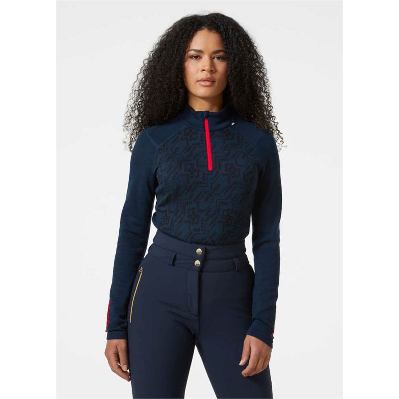Helly Hansen Womens Lifa Merino Mid-Graphic 1/2 Zip Top-3